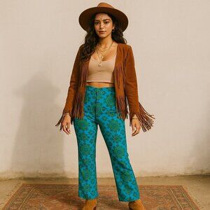 Rachel Comey Bright Blue Vintage-Style Cotton Trousers 0